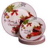 Набор новогодних тарелок из фарфора Merry Christmas 7 (шт) Ø26.5/19 см Yiwu HP-SDHK-13