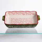 Форма для запікання Vintage 33×21×5.5 (см) прямокутна з ручками Зелена HM05-11