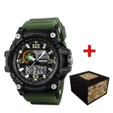 Мужские часы Patriot 012AGDPS DPS Черные с зеленым + Коробка