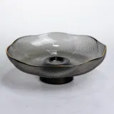 Фруктовниця на ніжці скляна 18 см кругла Yiwu HP-34-115