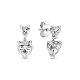 Серебряные серьги Pandora Два сердца