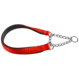 Нейлоновый ошейник с металлической цепочкой для собак   A: 33-45 cm B: 15 mm красный