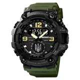 Чоловічий годинник  Patriot 004AGUASI Тризуб срібло Зелені + Коробка.