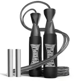 Скакалка скоростная PowerPlay 4211 X ROPE с утяжелителями (120г*2) Чёрная (3м.)
