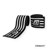 Бинт для приседаний EasyFit фиксатор коленного сустава (черно-белый)