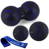 Набор для массажа и йоги PowerPlay PP_4092 EPP (Комплект из 3 штук) Blue + резинка 7,5 кг.