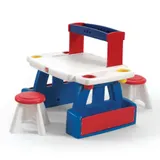 Детский стол с 2 стульями для творчества STEP 2 "CREATIVE PROJECTS", 81х99х67 см/30х31х31 см, двусторонняя