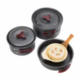 Набор посуды Naturehike 3-4 NH (2 кастрюли + крышки + сковорода) carbon (NH15T203-G)