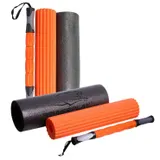 Массажный ролик (роллер) набор 3в1 PowerPlay 4022 Therapy Roller Чёрно-оранжевый