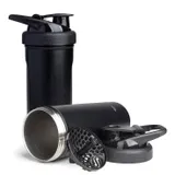 Шейкер спортивний SmartShake металевий Insulated Steel 750ml Black