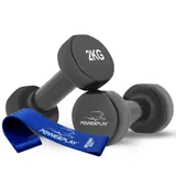 Гантелі вінілові PowerPlay 2 * 2 кг. PP_4121 Чорні (2шт. - пара)