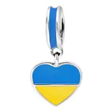 Серебряная бусина С Украиной в сердце