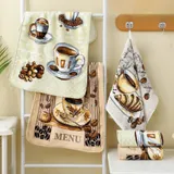 Набір кухонних рушників 3 шт 40x60 см Кава 1 HomeBrand