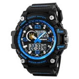 Мужские часы Patriot 012BUBKUAGD Тризуб золото Черные с синим + Коробка