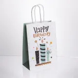 Набор подарочных пакетов из бумаги 12 (шт) Happy Birthday картонные красивые пакеты для подарков 15×8×21 (см) Голубой HP-10359-23WBL