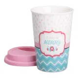 Стакан кружка керамический 420 (мл) с силиконовой крышкой I love my mommy RX-N240288LM