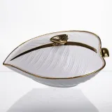 Супниця 800 (мл) каструля 26×18×14 (см) з кришкою Білий з золотом