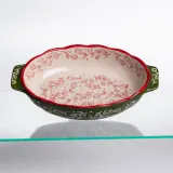 Форма для запекания Vintage 25×15×5 (см) овальная с ручками Зеленая HM05-01
