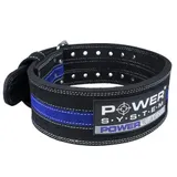 Пояс для пауерліфтингу Power System PS-3800  PowerLifting шкіряний Black/Blue Line M