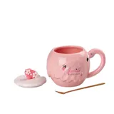 Чашка керамическая Flamingo 500мл с крышкой и ложкой чашки для кофе Smile HPCY8276SM