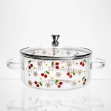 Каструля з боросилікатного скла 2.4 л Cherry з металевим ведмедиком на кришці Yiwu HP-GP-27