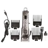 Машинка для стрижки Sokany SK-LF-9976 акумуляторна з 4 насадками та USB срібло