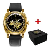 Мужские часы Awarder 021-3D Где бы вы ни были Gold-Black-Black Leather