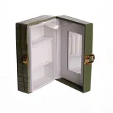 Шкатулка для украшений из эко кожи 3 отделения с зеркалом 16×10×6 см Зеленый HP-5-18GR