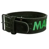 Пояс для тяжелой атлетики MadMax MFB-301 Suede Single Prong кожаный Black/Green XXL
