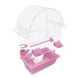 Клетка для птиц Лори Ретро 45 x 28 x 18 см розовая цинк