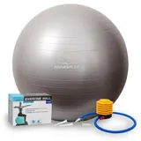 Мяч для фитнеса (фитбол) PowerPlay 4001 Ø75 cm Gymball Серебристый + помпа