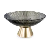 Фруктовниця скляна "Gold & Grey" 15 см на золотій ніжці Yiwu HP-34-117