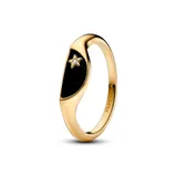 Серебряное кольцо Pandora Ме Полукруг с эмалью