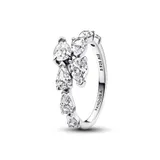 Серебряное кольцо Pandora асимметрично с паве