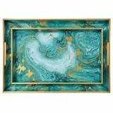 Набір підносів декоративних Turquoise 2 штуки 40х30х4 см з ручками HP-HK-B9
