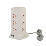 Сетевой фильтр удлинитель 2.8 м с лампой на 9 универсальных розеток с 2 USB, 1 Type-C, беспроводная зарядка HP-5-5