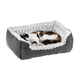 Лежанка для котів і собак із бавовни та штучне хутро 48 x 37 x h 16 см SWEETIE