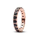 Срібна каблучка Pandora Чорний блискучий рядочок в позолоті 180050C02