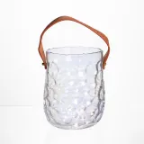 Ваза сумочка з ручкою 13×9.5×18 (см) декоративна скляна ваза для квітів 1.2 (л) Прозорий HP-19-153-6