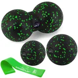 Набор для массажа и йоги PowerPlay PP_4092 EPP (Комплект из 3 штук) Green + резинка 5,5 кг.