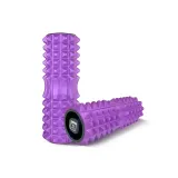 Массажный ролик EasyFit Grid Roller 33 см v.1.2 с заглушками с двух сторон (фиолетовый)
