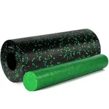 Массажный ролик (роллер) гладкий PowerPlay PP-4348 2 in 1 EPP Foam Roller Черно/Зелёный (33x14см.)