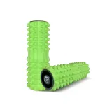 Массажный ролик EasyFit Grid Roller 33 см v.1.2 с заглушками с двух сторон (салатовый)