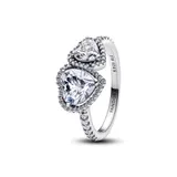 Серебряное кольцо Pandora Сердца в ореоле