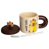 Чашка з кришкою та трубочкою, капібара з апельсином 300 (мл) FM-27C