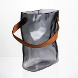 Подарункова скляна ваза сумочка з ручкою 18×9×25 (см) декоративна Сірий HP-19-157-2
