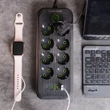 Сетевой фильтр 2.8 м удлинитель на 8 розеток с 3 USB 1 Type-C и кнопкой отключения F20U Черный HP-5-28
