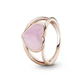 Срібна каблучка Pandora Rose „Рожеве серце із завитком“ 189263C01
