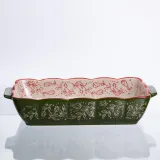 Форма для випікання Vintage 28×17×5 (см) прямокутна форма для випікання в духовці з ручками Зеленая HM05-10
