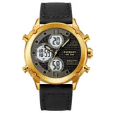 Мужские часы Patriot 017LGDWT Gold-White Leather